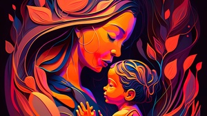 Mothers Day, Child, Mother, AI art, Mom, 4K wallpaper