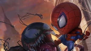 Spiderman, Venom, Superheroes, Artist, Artwork, 4K wallpaper