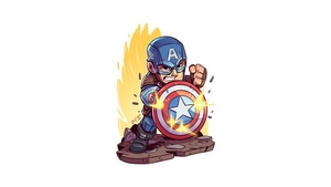 Captain America, Superheroes, Minimalism, Minimalist, Artist, Artwork, Digital Art, 4K wallpaper