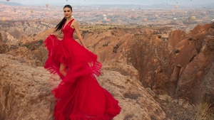 Victoria Justice, Celebrities, Girls, Photoshoot, Red Dress, 4K wallpaper