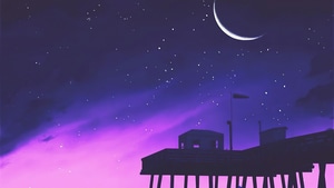 Pier, House, Artist, Artwork, Digital Art, 4K wallpaper