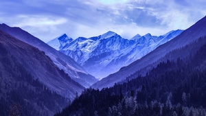 Mountains, Snow, Nature, 4K wallpaper