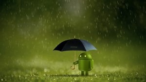 Android, Umbrella, 4K wallpaper
