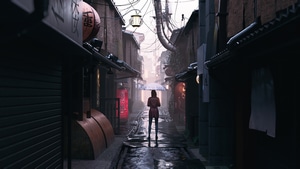 Street, Alone, Umbrella, Artist, Artwork, Digital Art, Artstation, 4K wallpaper
