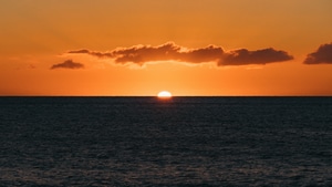Ocean, Sunset, Nature, 4K wallpaper