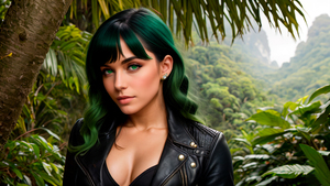 Beautiful girl, Surreal, AI art, Woman, Forest, Green eyes, 4K wallpaper
