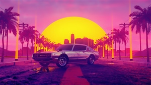 Retrowave, Artist, Artwork, Digital Art, Artstation, 4K wallpaper