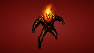 Ghost Rider, Artwork, Red background, Marvel Superheroes, Skull, 4K wallpaper