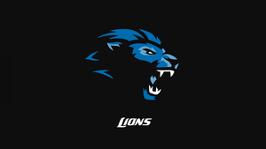 Detroit Lions, Black background, Logo, American football team, NFL team, 4K wallpaper