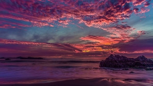 Rocks, Clouds, Sunset, Nature, 4K wallpaper