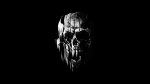 Skull, AMOLED, Black background, Monochrome, Black and White, 4K wallpaper