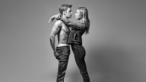 Hailey Baldwin, Justin Bieber, Celebrities, Girls, Model, Monochrome, Black And White, 4K wallpaper
