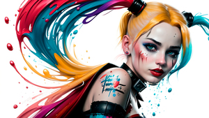 Harley Quinn, DC Superheroes, DC Comics, AI art, Colorful, 4K wallpaper