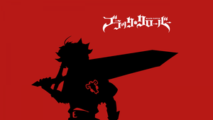 Asta, Silhouette, Black Clover, Red background, 4K wallpaper