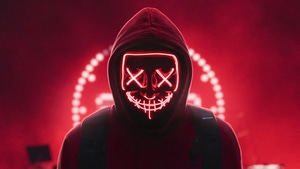 Hoodie, Anonymus, Photography, Neon, 4K wallpaper
