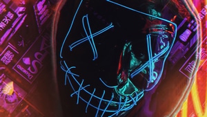 Mask, Neon, Photography, Anonymus, 4K wallpaper