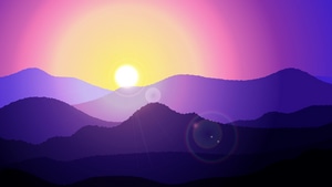 Mountains, Sunset, Artist, Artwork, Digital Art, Minimalism, Minimalist, 4K wallpaper