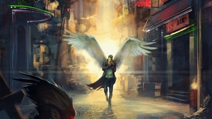 Angel, Artist, Artwork, Digital Art, Artstation, Smoking, 4K wallpaper