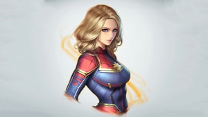 Captain Marvel, Superheroes, Artist, Artwork, Digital Art, Deviantart, Minimalism, Minimalist, 4K wallpaper