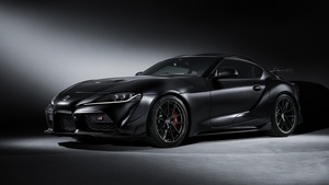 2025, Black cars, Dark background, Toyota GR Supra, 4K wallpaper