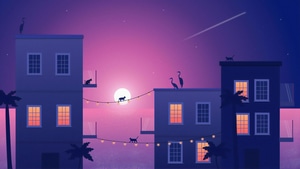 Artist, Artwork, Digital Art, Cat, Birds, 4K wallpaper