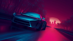 Cars, Artist, Artwork, Digital Art, Behance, Retrowave, Road, 4K wallpaper