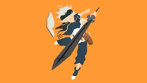 Asta, Faceless, Black Clover, Minimal art, Orange background, 4K wallpaper