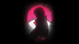 Itachi Uchiha, Glow in dark, Dark aesthetic, Silhouette, Naruto, Dark background, 4K wallpaper