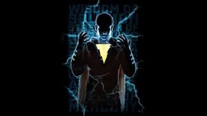 Shazam!, Silhouette, DC Superheroes, AMOLED, Lightning, Black background, 4K wallpaper