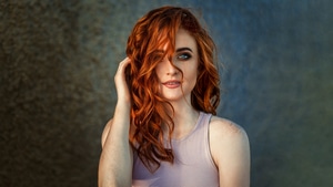 Red Head, Girls, Model, 4K wallpaper