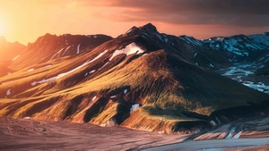 Sunset, Iceland, Nature, 4K wallpaper