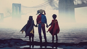 Harley Quinn, Superman, Batman, Superheroes, Artist, Artwork, Digital Art, 4K wallpaper