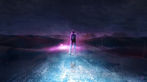 Scifi, Neon, Cyberpunk, Road, 4K wallpaper