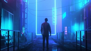 Neon, Door, Artist, Artwork, Digital Art, 4K wallpaper