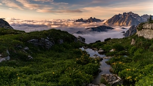 Mountains, Landscape, Clouds, Nature, 4K wallpaper