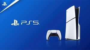 Official, Sony PS5, Blue background, 4K wallpaper