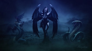 Gothic, Angel, Dark, Artist, Artwork, Digital Art, 4K wallpaper
