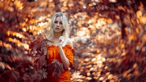 Girls, Model, Autumn, 4K wallpaper
