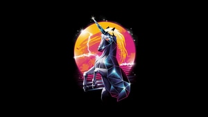Unicorn, Artist, Artwork, Digital Art, Minimalism, Minimalist, Dark, 4K wallpaper