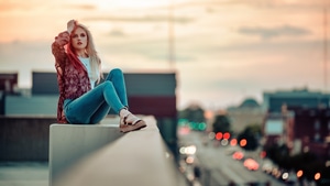 Blonde, Girls, Model, Depth Of Field, 4K wallpaper