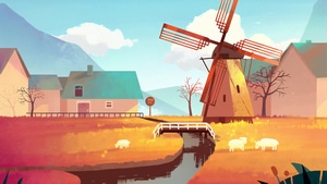Windmill, Artist, Artwork, Digital Art, 4K wallpaper