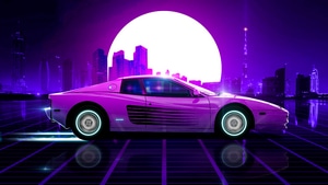 Ferrari, Cars, Synthwave, Retrowave, Deviantart, Artist, Artwork, Digital Art, 4K wallpaper