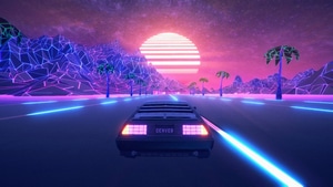 Retrowave, Road, Cars, Artist, Artwork, Digital Art, 4K wallpaper
