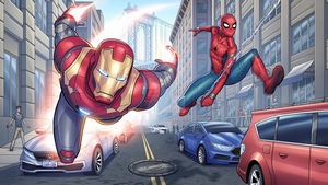 Iron Man, Spiderman, Superheroes, Artwork, Digital Art, 4K wallpaper