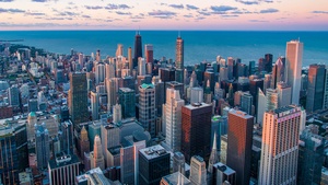 Skyline, Chicago, United States, Cityscape, Aerial view, Skyscrapers, 4K wallpaper