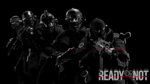 Ready or Not, Game Art, Black background, Police, SWAT, 4K wallpaper
