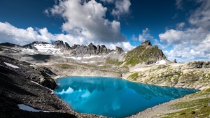 Alps, Switzerland, Hiking trail, Scenic, Outdoor, Aqua blue, Summer, 4K wallpaper