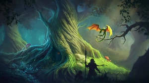 Dragon, Forest, Artist, Artwork, Digital Art, 4K wallpaper