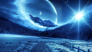 Fantasy, Manipulation, Landscape, Moon, Clouds, 4K wallpaper