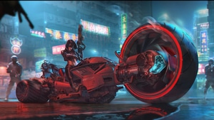 Cyberpunk, Biker, Artist, Artwork, Digital Art, 4K wallpaper